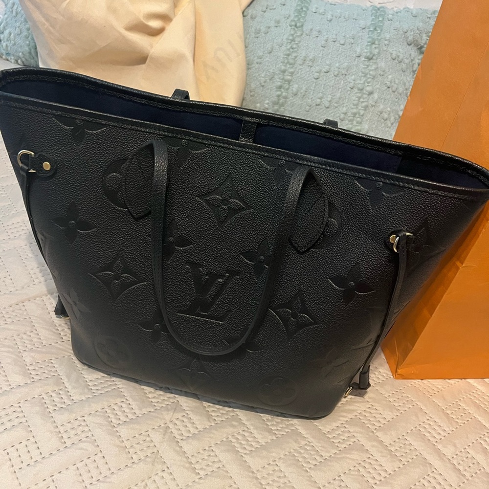 Louis Vuitton Black Monogram Empreinte Leather Tote